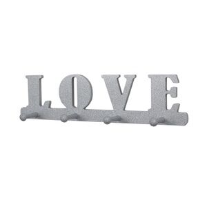 Nojo Silver Metallic "love" Wall Hanging With Pegs